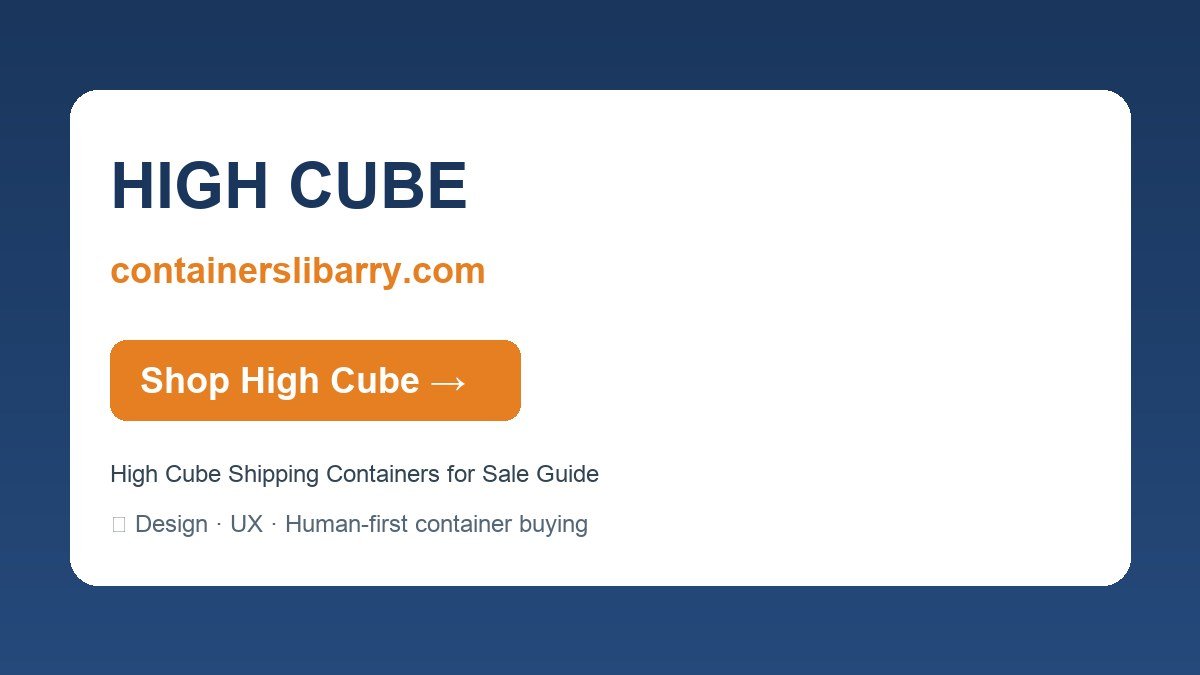 High Cube Shipping Containers for Sale Guide — HIGH CUBE | containerslibarry.com