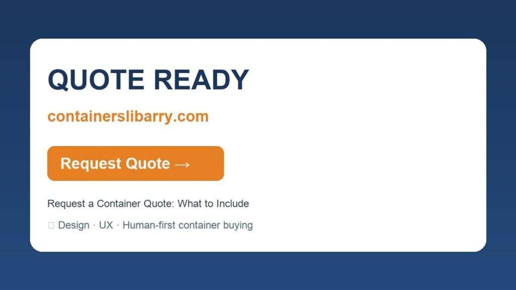 Request a Container Quote: What to Include